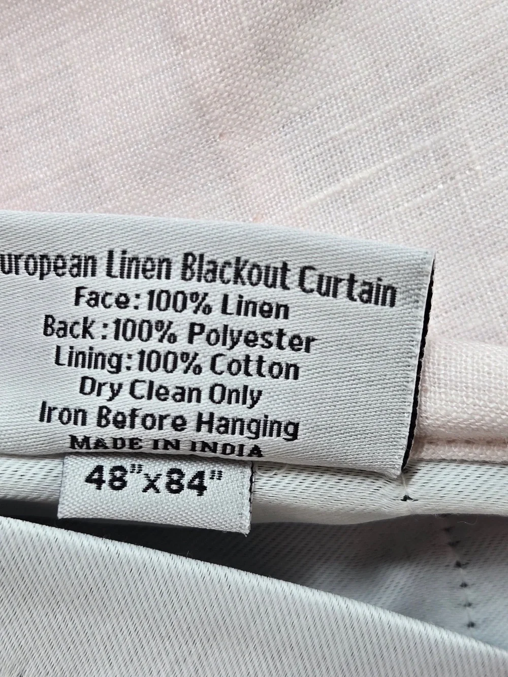 NWT QUINCE Set 2 48x84 European Linen True Blackout Curtains Vintage Blush 9081